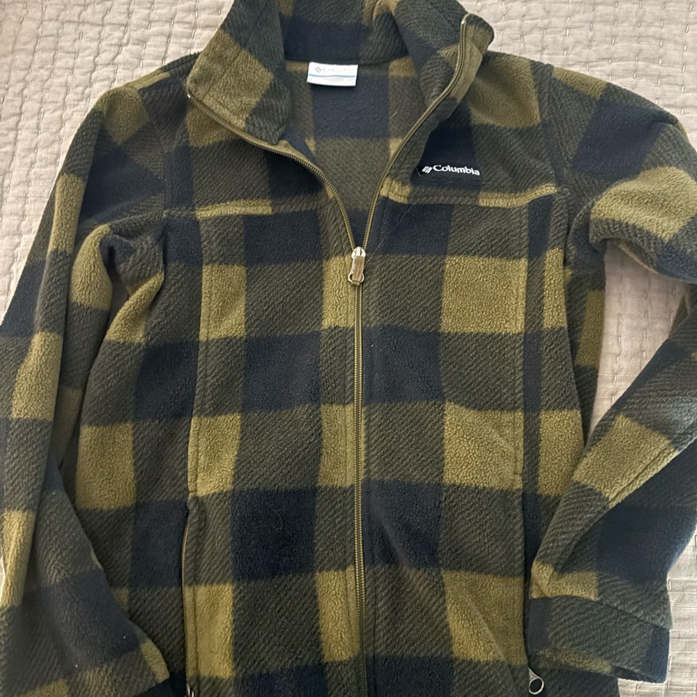 Columbia Black and Brown Checkered Fleece